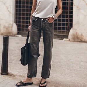 MIKUTA BLACK SHIMMER STRAIGHT JEANS 28